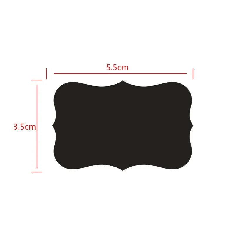 Étiquettes pour bocaux noires décoratives 48 pièces avec stylo, dimensions 5,5x3,5 cm, pour organisation cuisine élégante