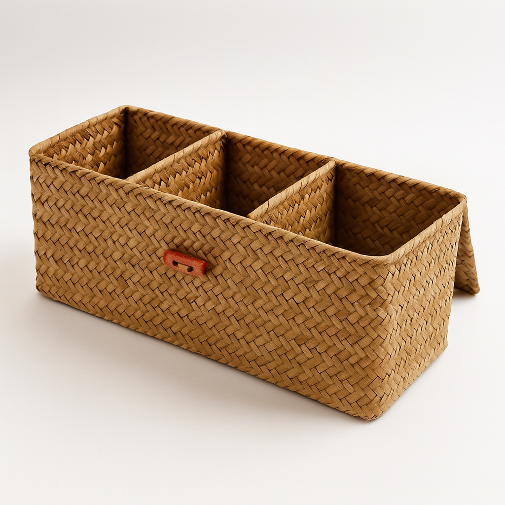 Panier en jonc de mer avec couvercle