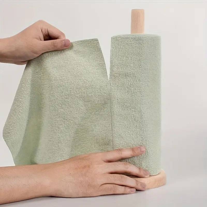 Chiffons réutilisables en microfibre vert clair en rouleau pour nettoyage économique et écologique