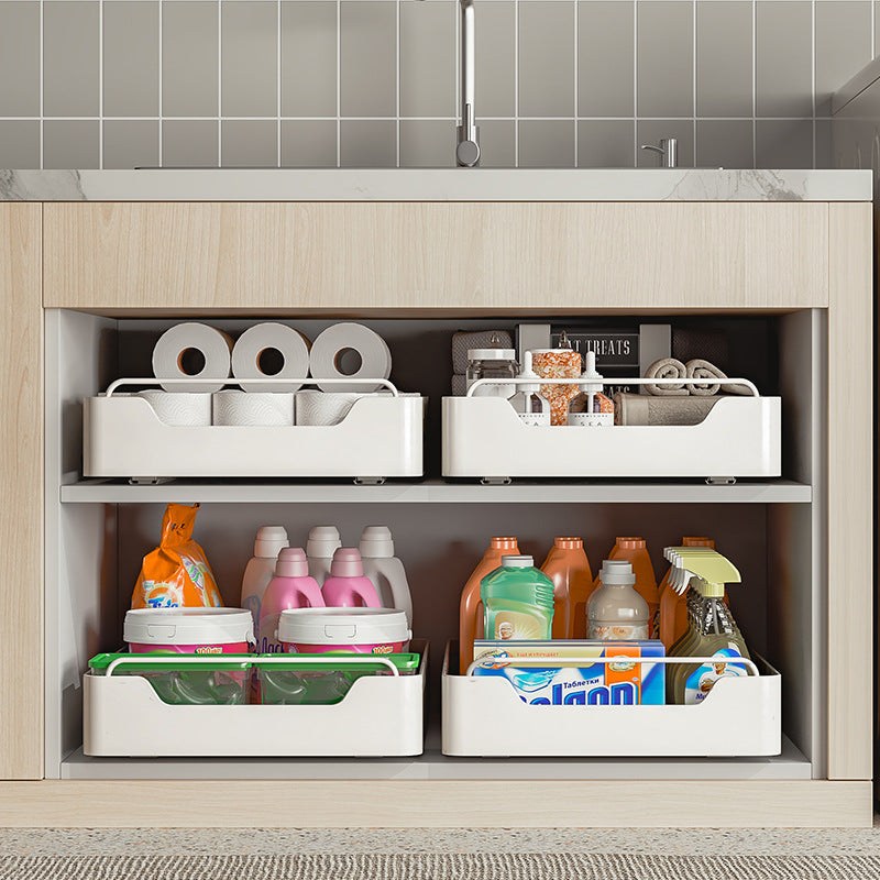Étagère de cuisine coulissante - Organisation pratique et élégante