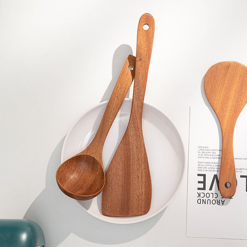 Spatule en bois naturel durable et design élégant pour cuisiner sans abîmer les poêles, confortable et facile à utiliser