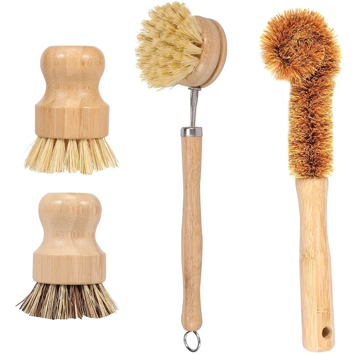 Set de brosses à vaisselle en bambou