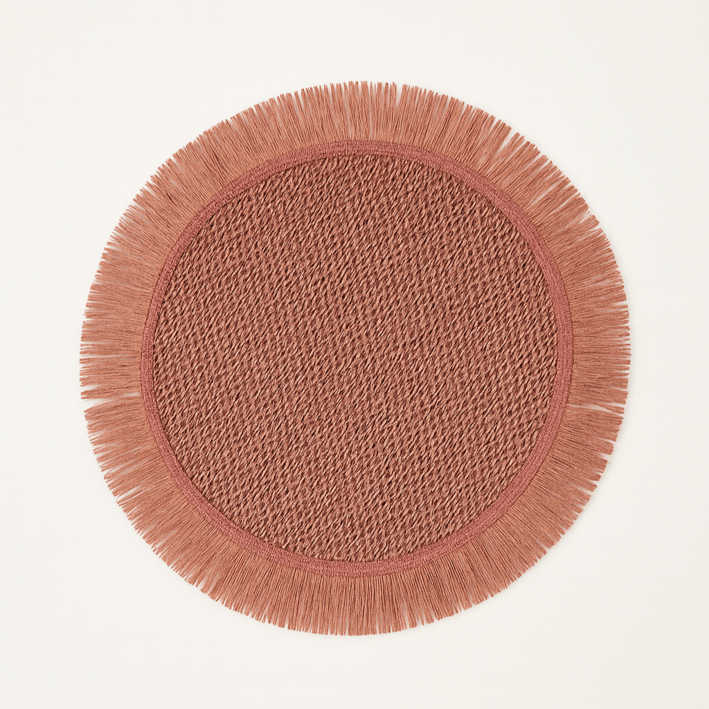4 sets de dessous de plat ronds en papier tissé