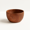 Natural acacia wooden salad bowl with smooth finish and unique grain pattern