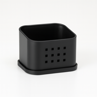 égouttoir à éponge en métal noir pour cuisine, design élégant et ventilation optimale pour séchage rapide et hygiénique