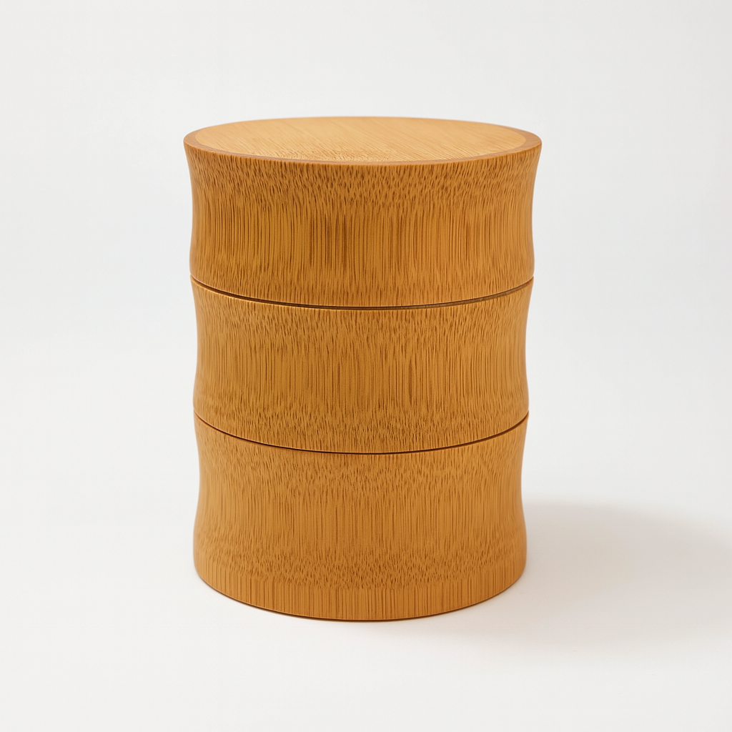 Pot de stockage en bambou naturel