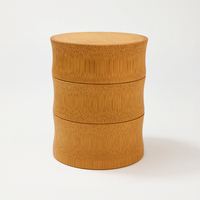 Pot de stockage en bambou naturel