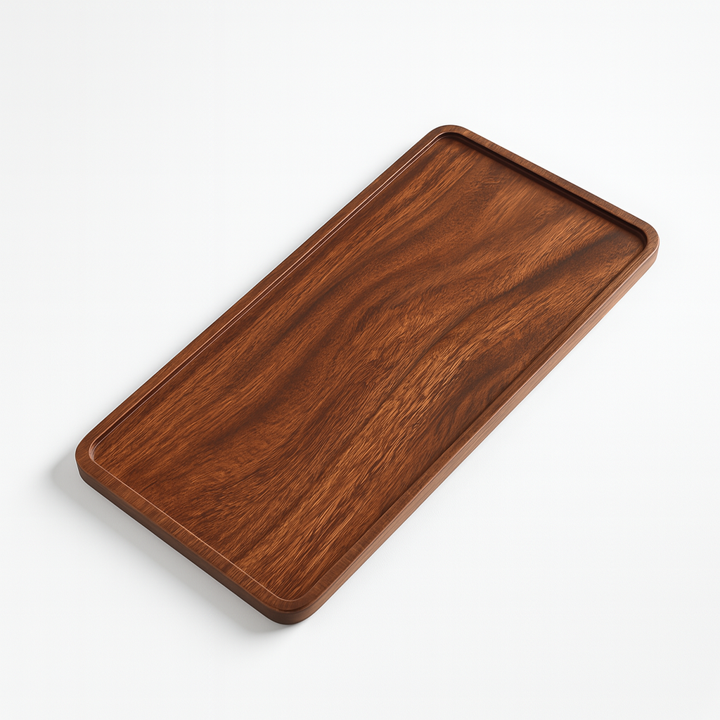 Plateau rectangulaire en bois naturel