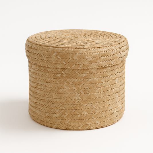 Panier en osier avec couvercle