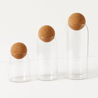 Bocaux en verre et bouchon de liège - Lot de 3, élégants et pratiques