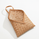 Set of 2 hanging woven bamboo baskets for kitchen organization and storage