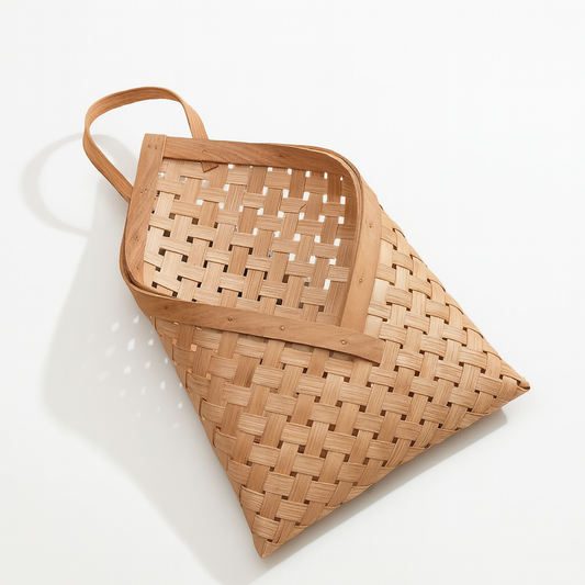 Panier tressé suspendu en bambou - Lot de 2 pièces
