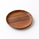 Plateau de service rond en bois avec grain naturel et finition lisse
