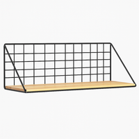 Étagère murale industrielle en bois naturel et métal noir pour rangement mural élégant et durable