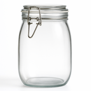 Bocal en verre transparent avec couvercle articulé hermétique pour stockage alimentaire durable et pratique.