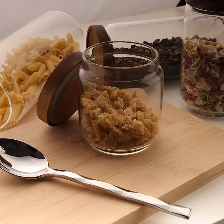 OLELY Bocal hermétique en verre Boîte de rangement de cuisine Bocal de  rangement Bocal en verre Boîte de rangement de cuisine (Color : D, Size :  950ML) : : Cuisine et Maison