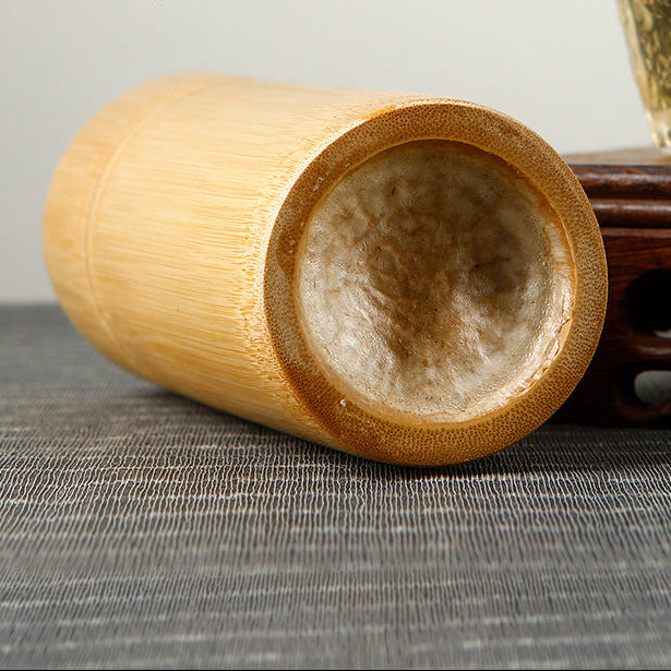 Pot de stockage en bambou naturel