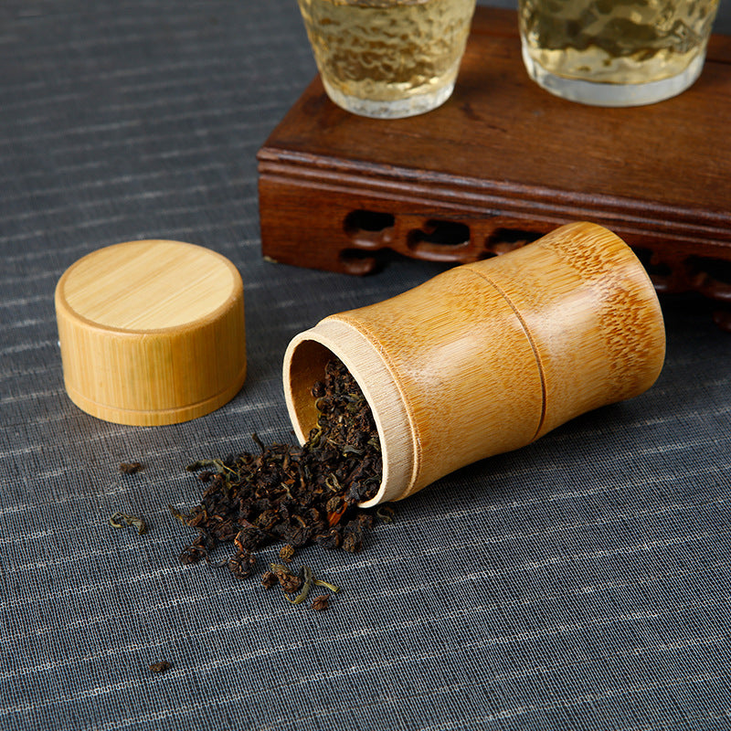 Pot de stockage en bambou naturel