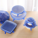 Couvercles silicone extensibles bleus s’adaptant à différentes formes de bols et plats pour conservation alimentaire écologique et hermétique