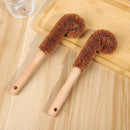 Brosse de nettoyage pour évier en poils de coco naturel avec manche en bois durable et écologique