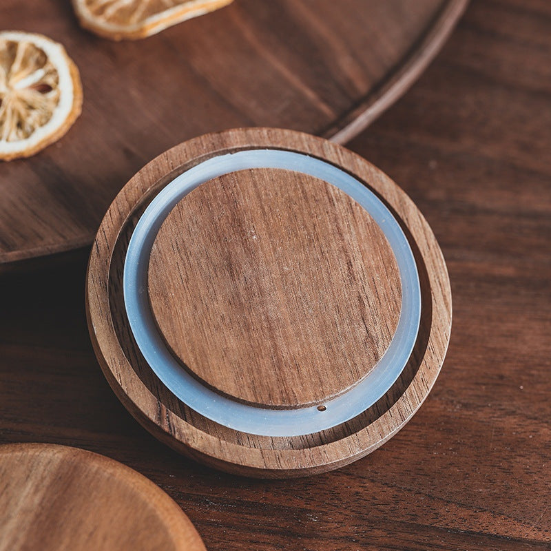 Pot de stockage en verre avec couvercle en bois d'acacia naturel pour cuisine éco-responsable et rangement élégant