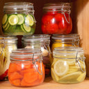 Bocaux en verre avec couvercles articulés pour conservation d'aliments frais et organisation de cuisine élégante