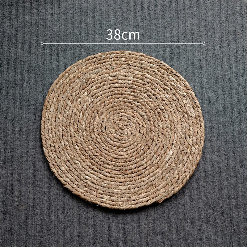 Set de table rond en rotin tressé à la main, 38 cm, protection naturelle élégante pour table, matériau durable et écologique