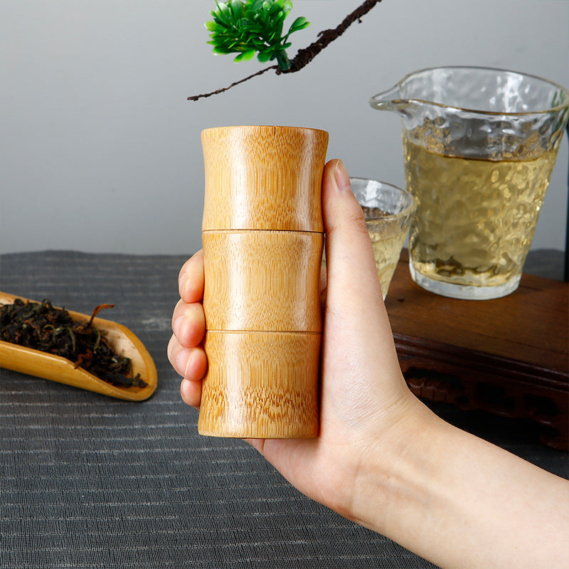 Pot de stockage en bambou naturel