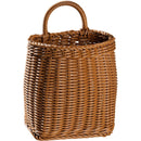 Natural rattan hanging storage basket with handle for kitchen or entryway organization