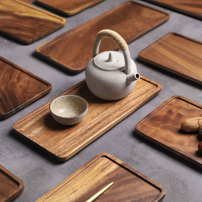 Plateau rectangulaire en bois naturel