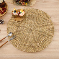 set de table rond en rotin tressé main pour protection et décoration naturelle de la table