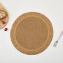 set de table rond en papier tissé naturel, élégant et durable, protection pour table, lot de 4