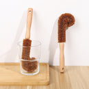 Brosse de nettoyage pour évier en fibres naturelles de coco écologique et durable, poignée en bois.