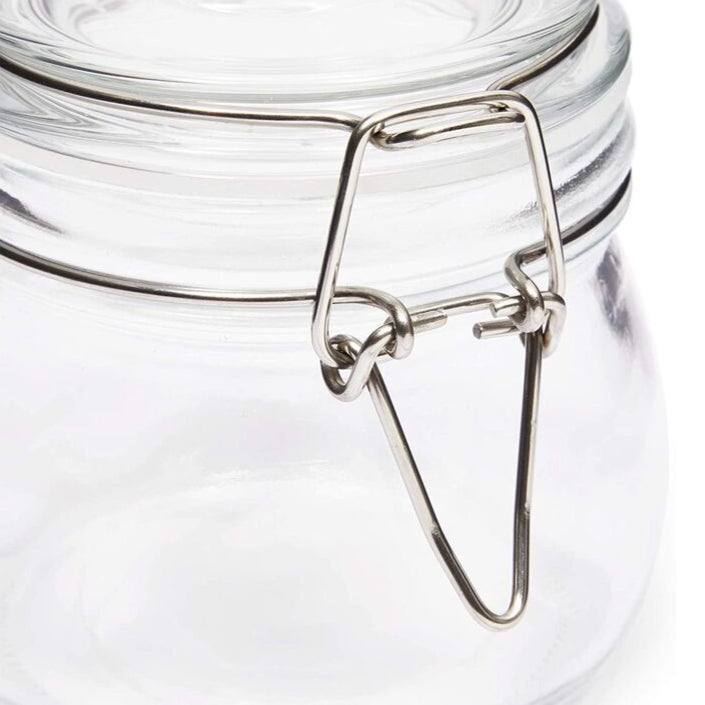 Bocal en verre transparent avec couvercle articulé hermétique pour conservation alimentaire pratique et élégante