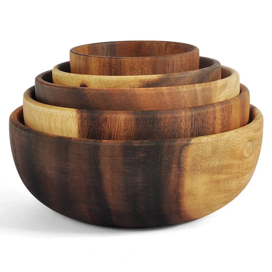 Saladier en bois naturel d'acacia