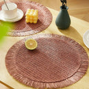ensemble de 4 sets de table ronds en papier tissé style bohème prairie chic