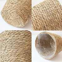 Pot de fleur en rotin tressé naturel avec doublure intérieure transparente pour décoration intérieure élégante et authentique