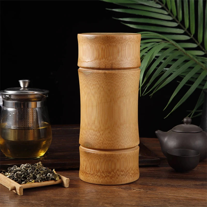 Pot de stockage en bambou naturel