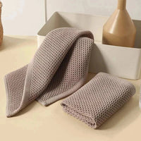 Soft absorbent cotton dishcloths with honeycomb weave for kitchen cleaning and drying tasks