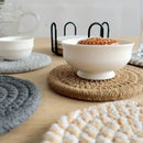 ensemble de 8 sous-verres absorbants en tissu tressé de couleurs neutres pour protection élégante des meubles
