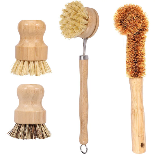 Set de brosses à vaisselle en bambou