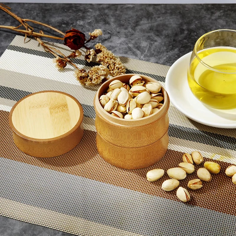 Pot de stockage en bambou naturel