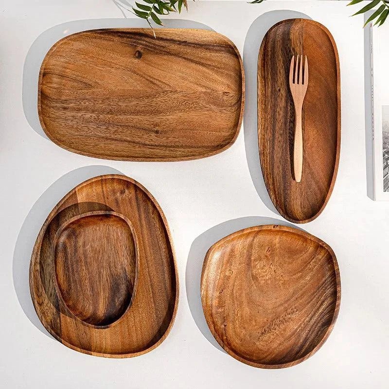 Kaindly - Assiette en bois massif - Élégance naturelle pour votre table