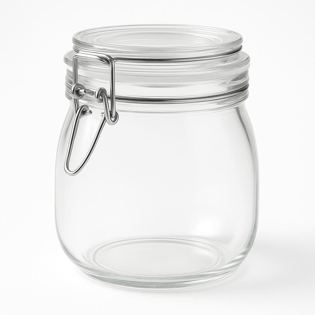 Kaindly - Bocal en verre avec couvercle articulé