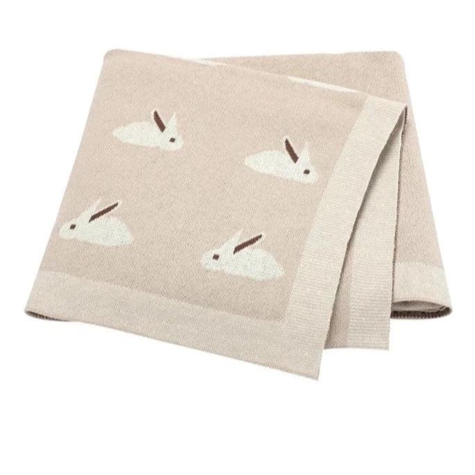 Couverture bébé lapin 2 beige - Kaindly 