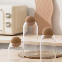 Bocaux en verre et bouchon de liège - Lot de 3, élégants et pratiques